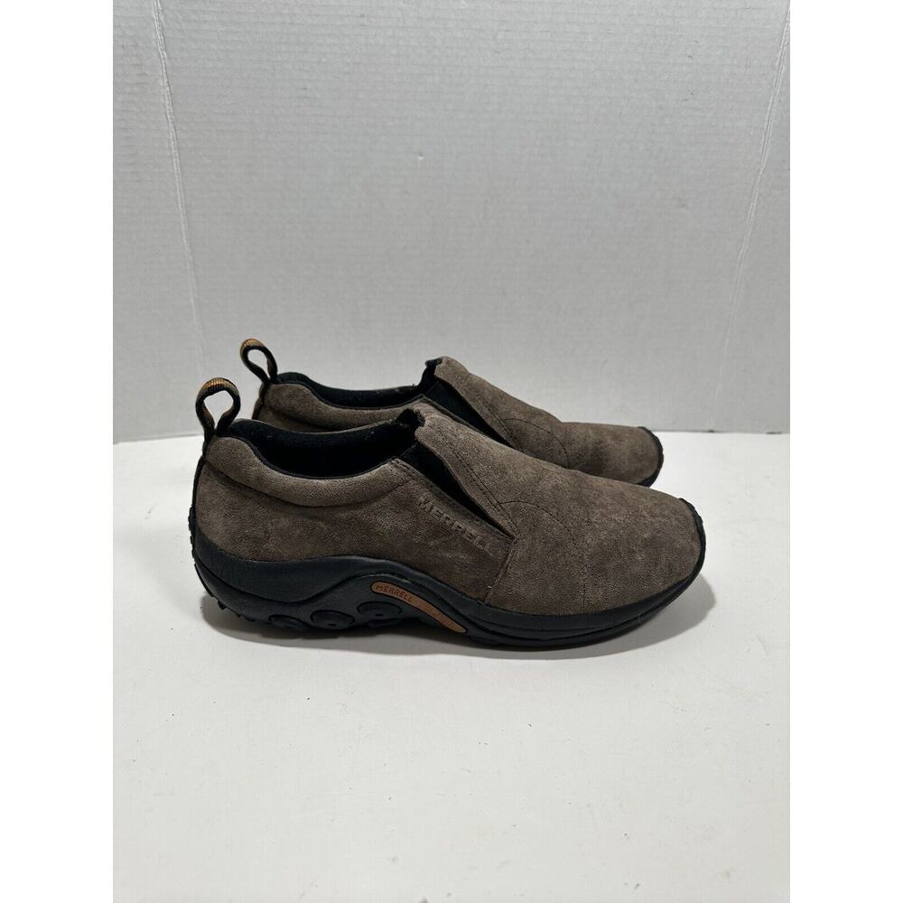 Merrell Shoes Mens 10.5 Jungle Moc Gunsmoke Slip On Brown Leather Suede Low Top